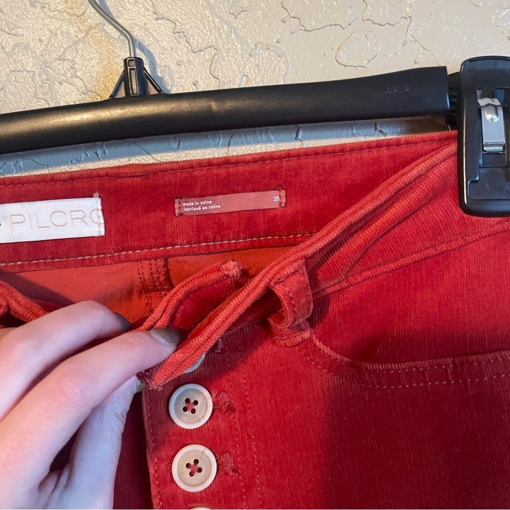 Anthropology Red High Rise Corduroy‎ Skinny Jeans - Picture 7 of 8